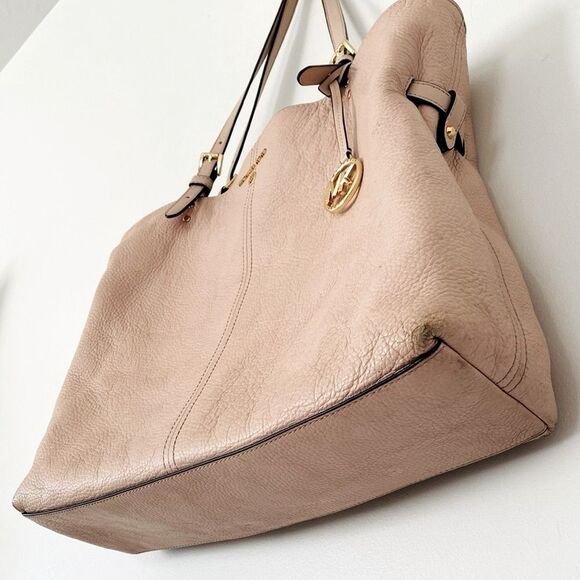 Michael Kors Powder Pink Pebbled Leather Large Tote Preppy Luxury Daily Casual - Picture 6 of 16